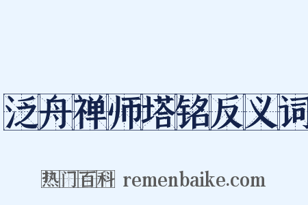 泛舟禅师塔铭反义词是什么意思的图片